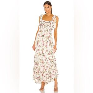 YUMI KIM Trisha Royal Rose Ivory Floral Maxi Dress, Size MEDIUM
